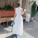 法式浪漫温柔风设计感简约百搭背心裙夏季2025新款白色淡人连衣裙，商品下架区，浙宝239