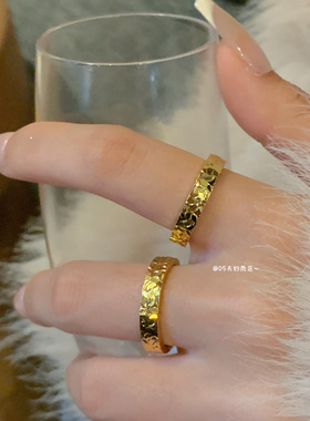 2025年新款碎冰冰鱼鳞戒指女