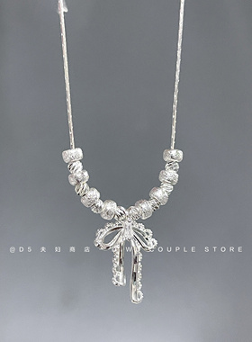 蝴蝶结镂空蕾丝花边项链