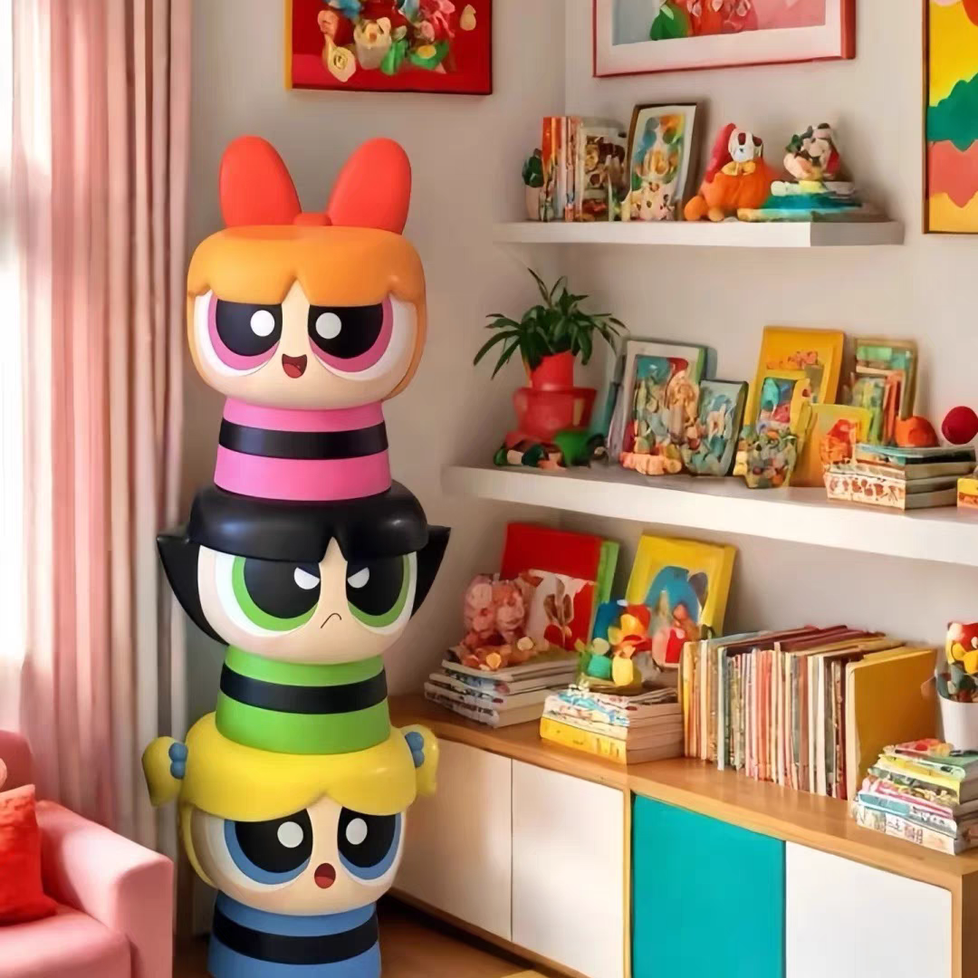 飞天小女警卡通落地摆件可爱创意家居装饰品礼物,家居饰品,落地摆件,淘宝优惠券,粉丝福利购,淘宝优惠卷