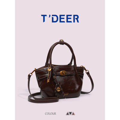 T'deer轻奢小众高级感手提包包女2025新款秋冬复古时尚单肩斜挎包