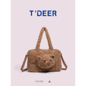 deer可爱卡通小熊毛绒包包女2025新款 秋冬小众毛茸茸单肩托特包