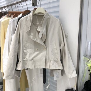 春季巨好看立领抽绳风衣外套女短款小个子2026春秋新款设计感韩版