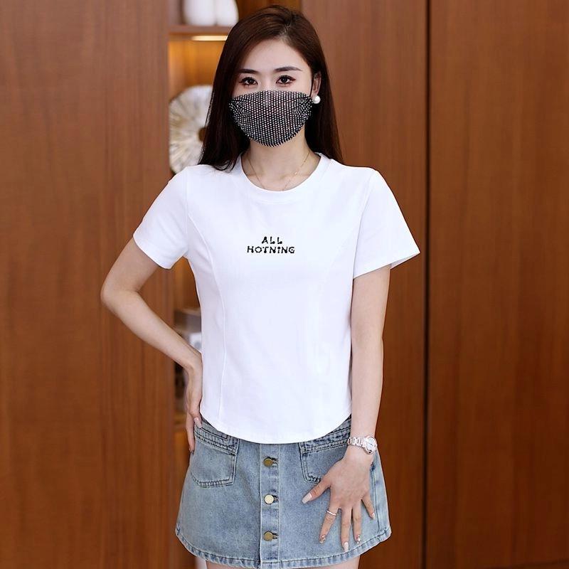 夏季短袖修身短款显瘦圆领T恤女