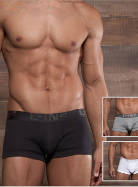 男士CIN2低腰纯棉平角内裤性感大袋囊简约性感潮流经典四角打底裤