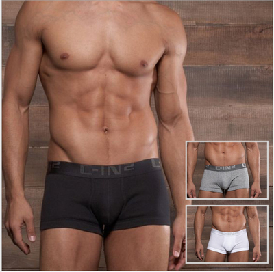 男士低腰纯棉性感简约风平角内裤