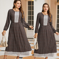 Fat women long sleeves warm dresses Autumn plus size dress