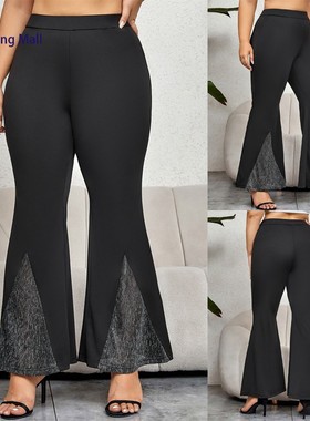 Plus Size Flared Pants Women long Trousers 大码长裤女喇叭裤