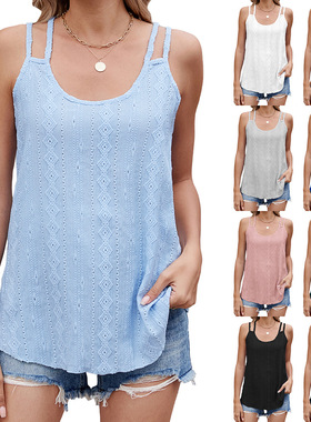 2025 summer camisole Hollow-out Sexy Backless Vest  Tank Top