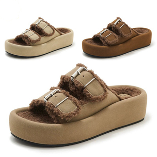 Non Slip Furry Women Slippers Sole Casual Soft Autumn Cozy