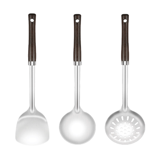 拜格锅铲家用套装厨房专用防烫实木柄汤勺漏勺煎铲耐高温厨具全套