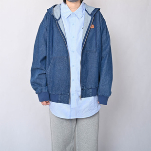 Converse匡威新款男子连帽外套运动休闲宽松牛仔上衣MCJ411-UHA