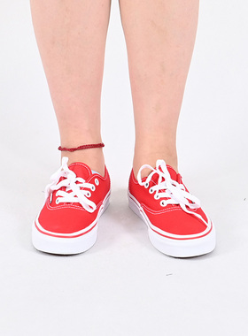 VANS范斯新款情侣鞋Authentic低帮休闲鞋红色百搭板鞋VN000EE3RED
