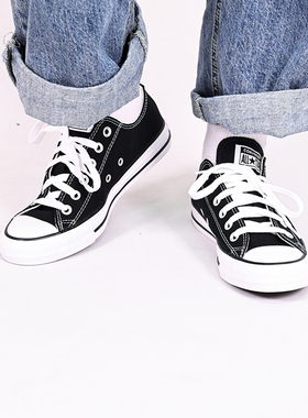 Converse/匡威All Star经典款黑色复古男女休闲低帮帆布鞋101001