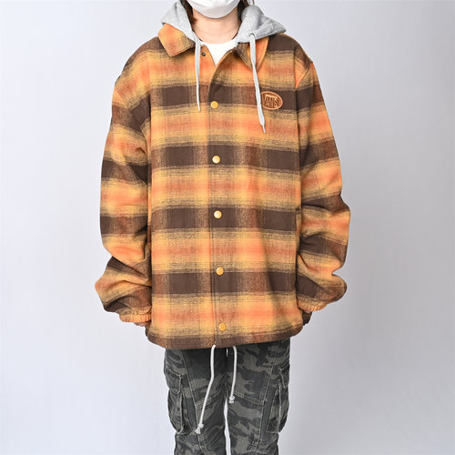 VANS范斯新款男子格纹连帽夹克