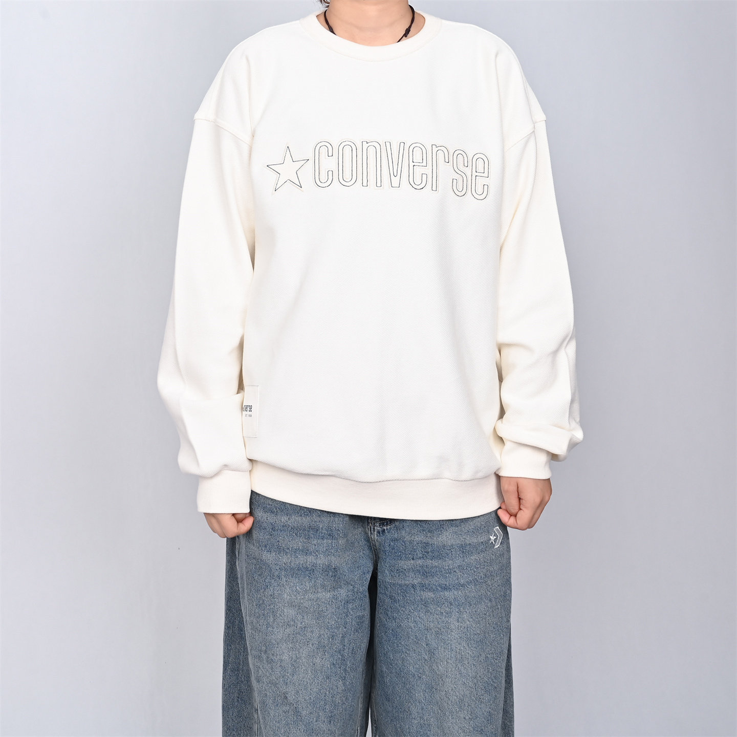 Converse匡威情侣款圆领卫衣宽松百搭套头衫休闲运动服UCK383-W2Y