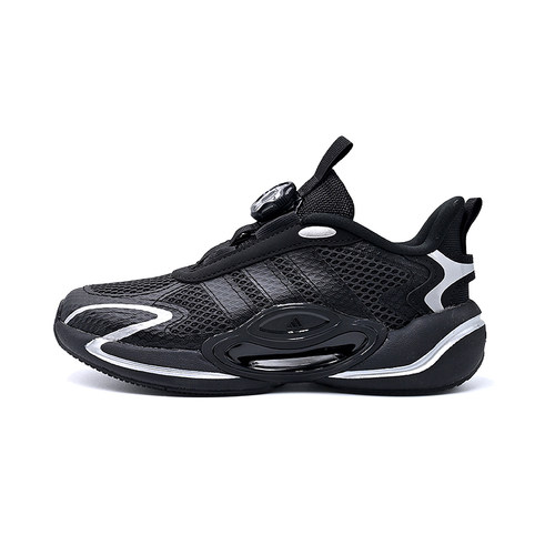 Adidas阿迪达斯新款儿童鞋男中童跑步鞋BOA旋钮黑色休闲鞋KH5653