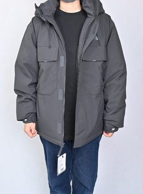 NEW BALANCE NB冬季新款男子保暖羽绒服连帽休闲外套AMJ54344-BLK