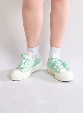 CONVERSE匡威All Star Lift女鞋缎面感低帮厚底鞋A10301C A10300C
