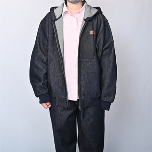 Converse匡威男子运动休闲连帽外套宽松牛仔休闲上衣MCJ411-UHD