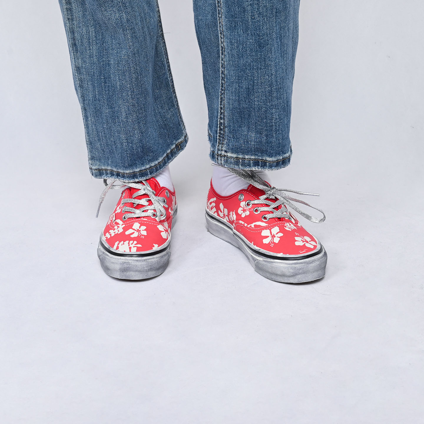 VANS范斯新款LX Authentic 44红色印花脏脏鞋情侣板鞋VN000DB8CYK图片