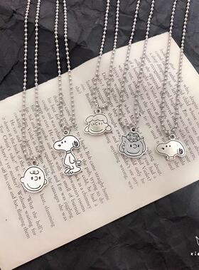 少女心ins童趣风圆牌蹦迪项链
