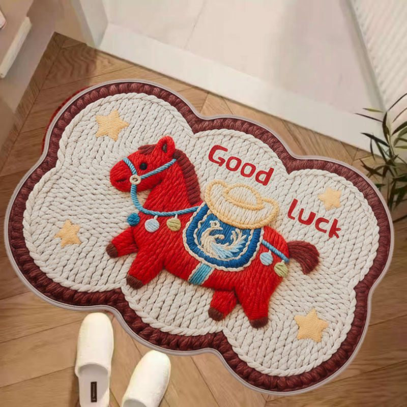 新年马年亚麻编织纹浴室地垫防滑吸水脚垫卫生间门口垫子厕所门垫,居家布艺,入户地垫,淘宝优惠券,粉丝福利购,淘宝优惠卷