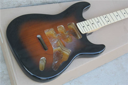 Fllyoung ST Electric Guitar Semi -Product Smarked Smart Body Maple Finger Plating может быть разделена и в целом