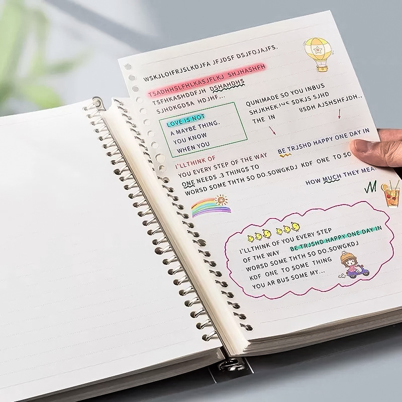 B5活页纸A5活页芯活页本简约创意可拆卸活页笔记本子26孔替芯方格