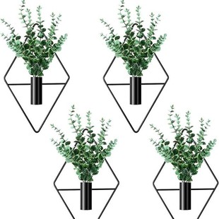 金属墙壁几何花架铁艺悬挂花瓶门廊装饰家居装饰菱形花插