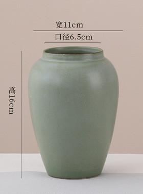 大口径花器素烧陶瓷水培花瓶摆件陶罐复古民宿新中式简约家居