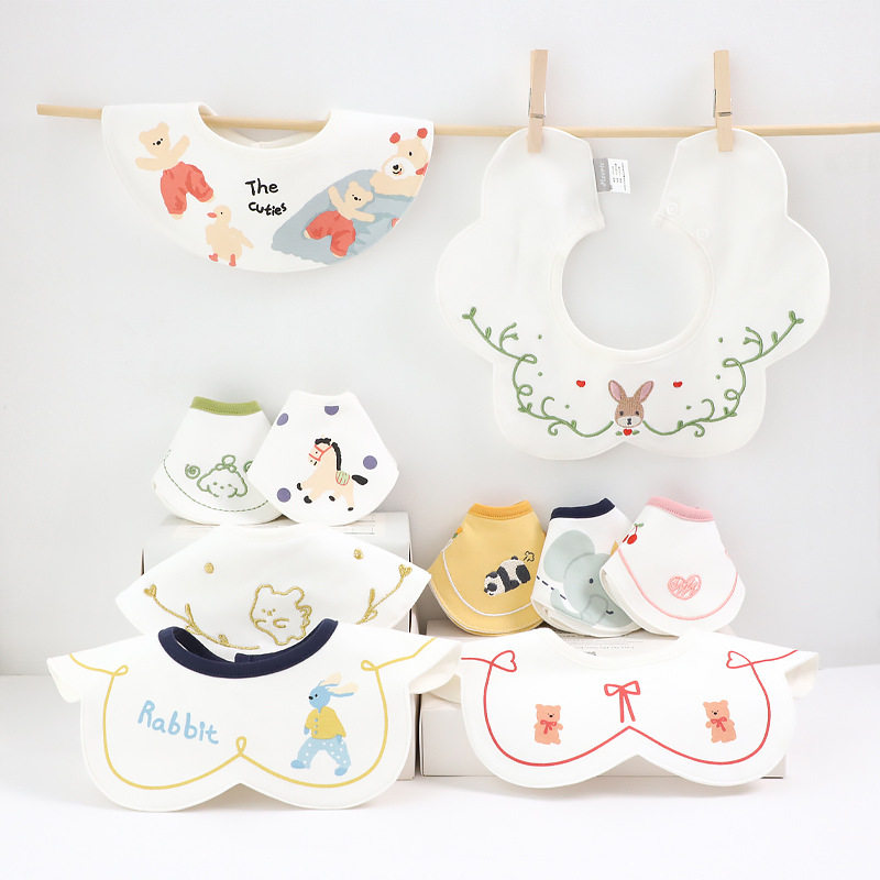 婴儿围嘴宝宝卡通刺绣防水围嘴新生儿精梳棉口水巾儿童围兜吃饭兜,婴童用品,小围嘴,淘宝优惠券,粉丝福利购,淘宝优惠卷