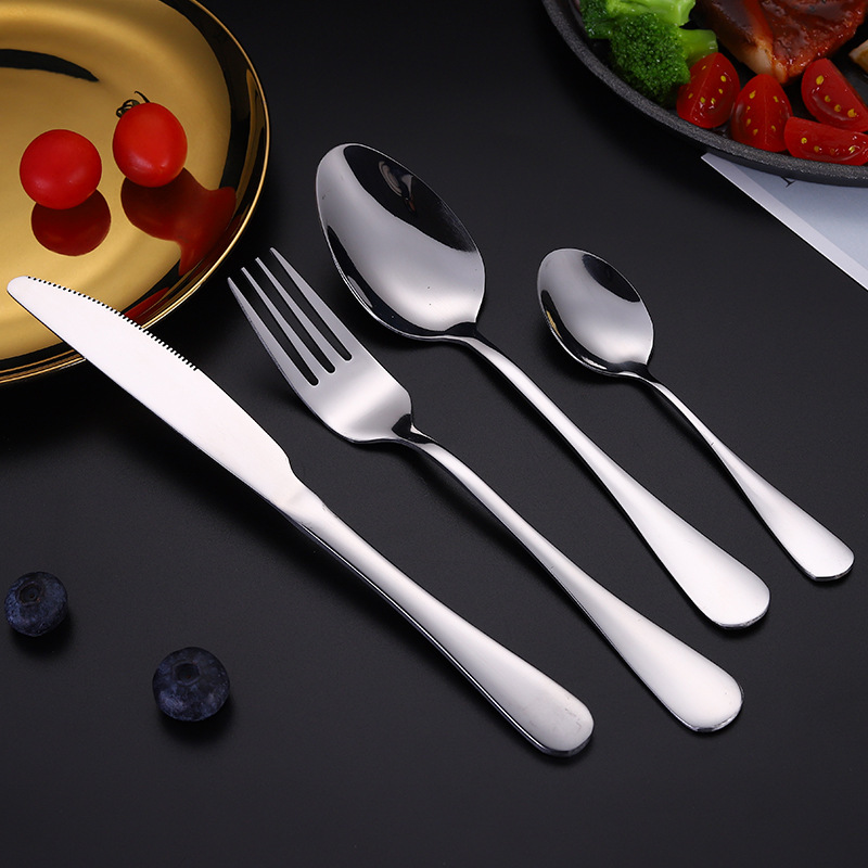 1010不锈钢餐具刀叉勺西餐牛排刀叉子家用加厚尖勺子圆勺