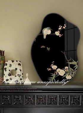 中古风先春报喜桌面摆画客厅电视柜小摆件复古艺术餐桌摆台装饰画