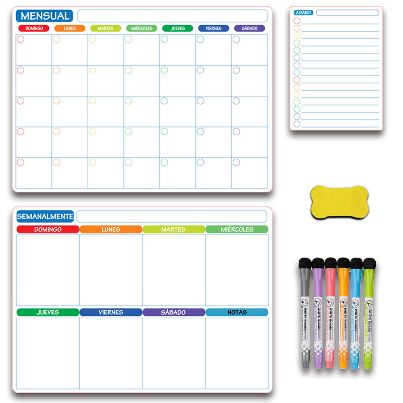 磁性冰箱贴写字板日历磁性白板墙贴计划表冰箱贴留言板