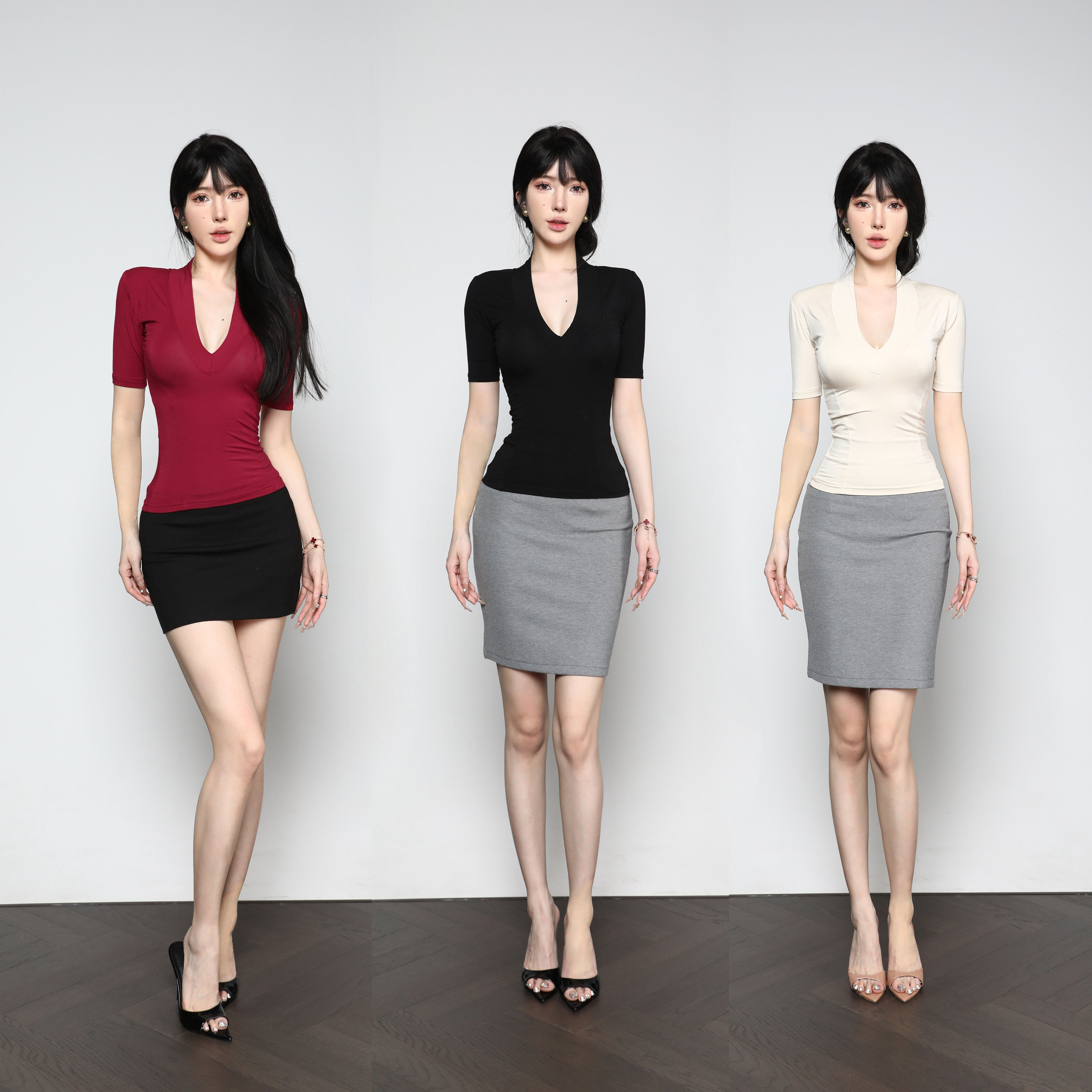 XIAOXUXU【律政佳人】隐贵感高级质感V领精致版型上衣