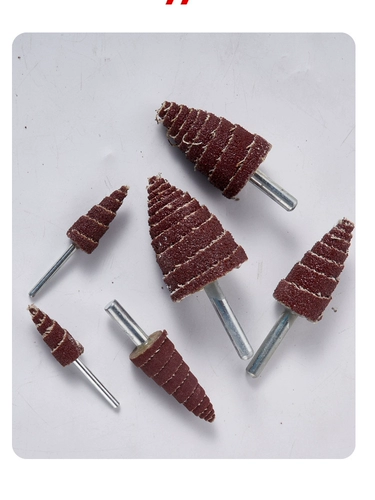 Conevant наждачной бумаги из дерева, полировки и полировки, шлифовальная ручка для головки, песчаная ткань в форме конуса, печень