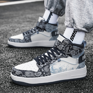 大码男鞋45鞋子男款秋冬季高帮鞋男款46男士休闲鞋47情侣款38板鞋