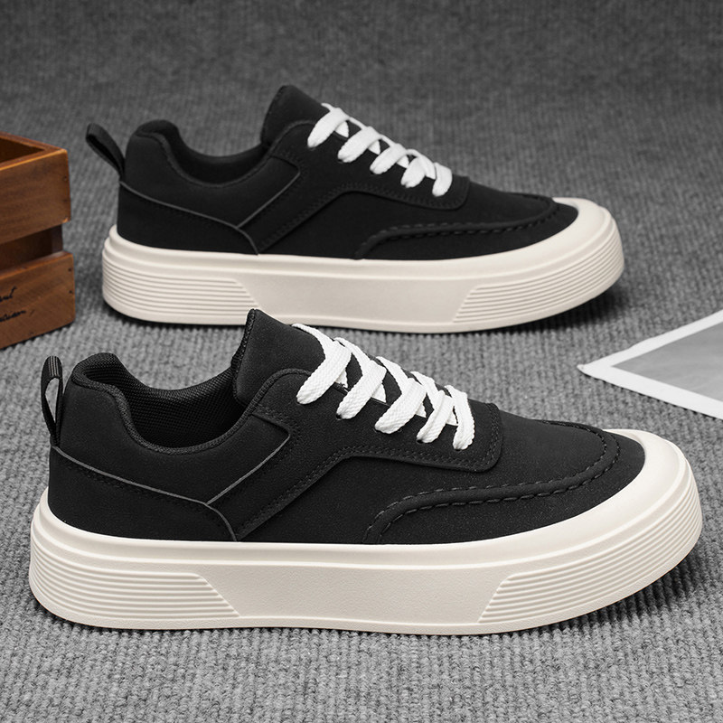 2026春季新款大码45鞋子男鞋46男士休闲鞋百搭男款黑色板鞋潮鞋