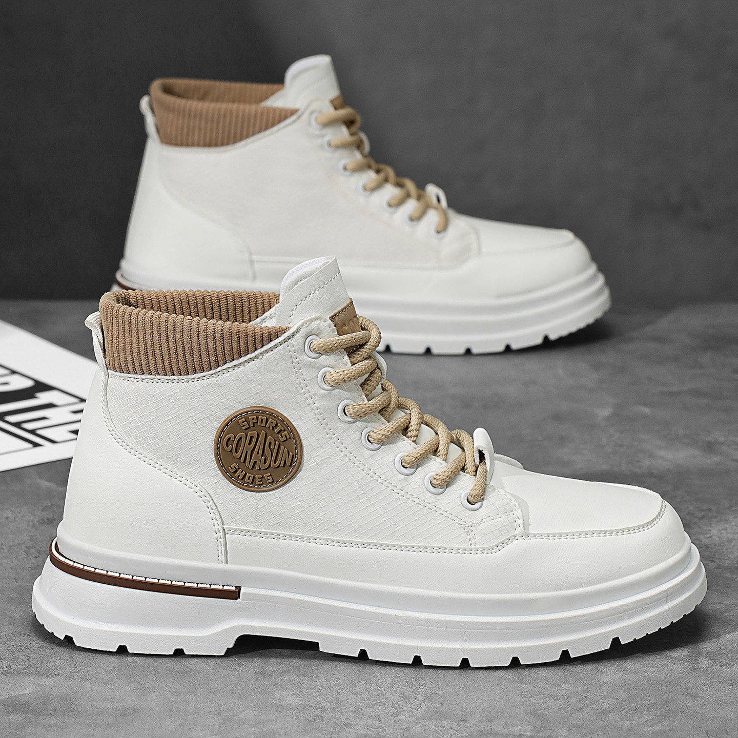 大码45鞋子男鞋2025新款马丁靴男款46高帮鞋男士休闲鞋防水工装靴