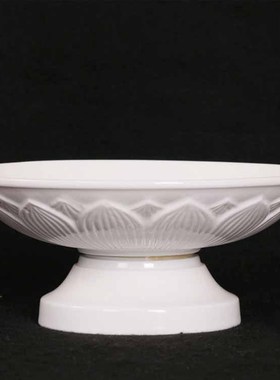 佛堂高脚果盘纯白莲花果盘供果盘