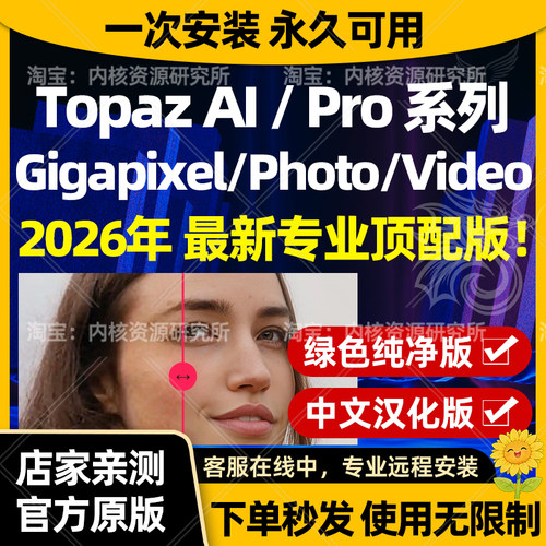 最新版Topaz Gigapixel Pro/AI Photo Video汉化远程安装画质修复