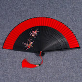 扇子中国风舞蹈扇折扇网红流苏便携古风汉服跳舞表演礼品小竹扇夏