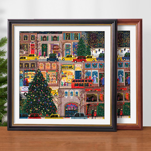 圣诞冬灯拼图相框galison拼图框裱框画框冬日50.8x50.8东灯雪夜风
