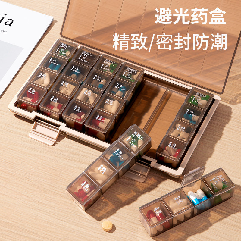 【早中晚】密封七天分装便捷药盒图片