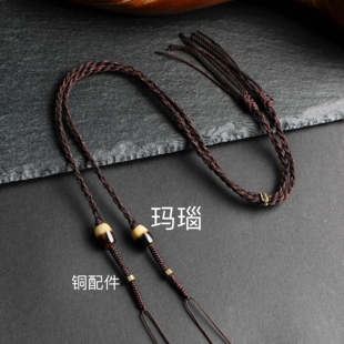 藏式 手搓项链绳蜜蜡唐卡佛牌高档挂绳吊坠绳纯手工编绳民族风