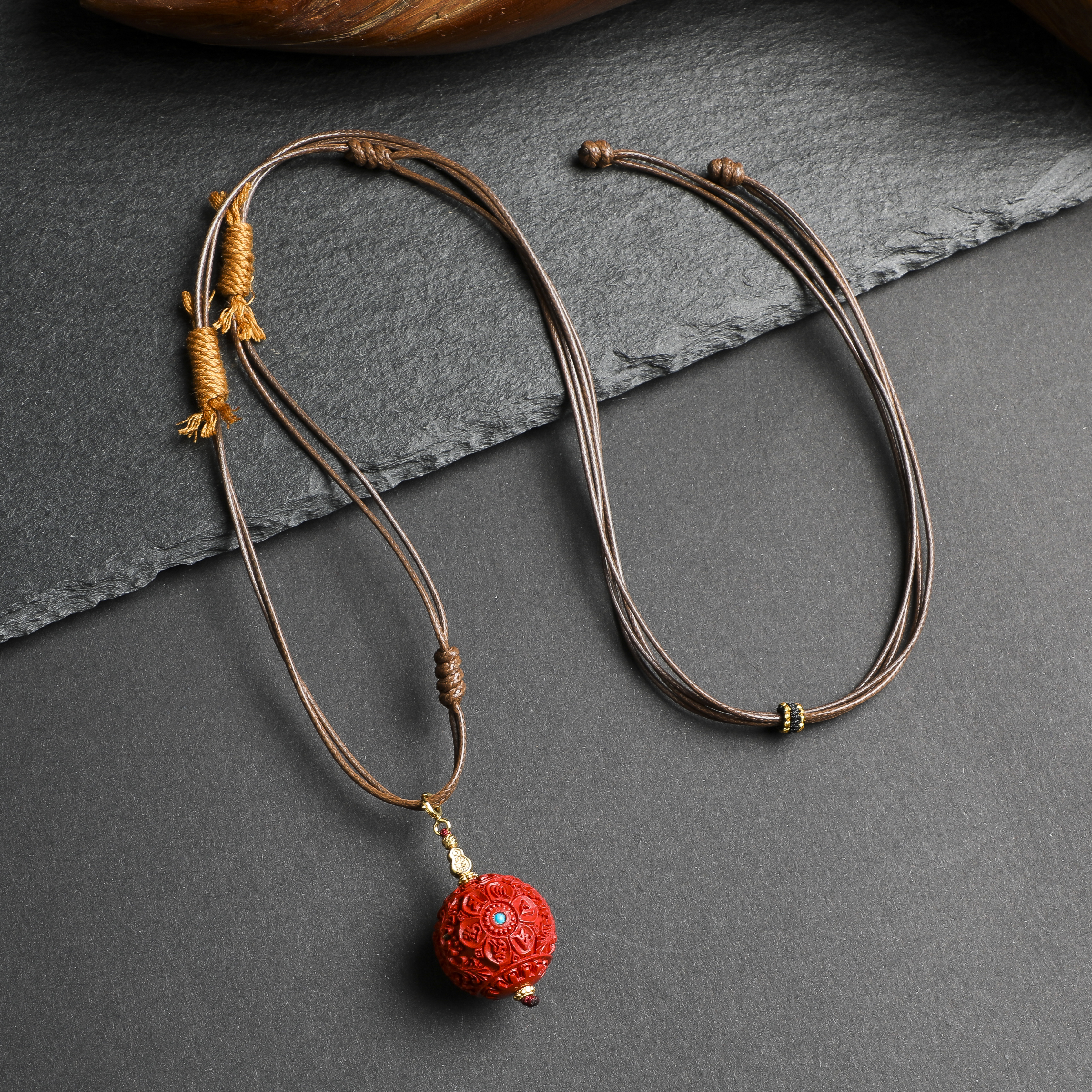 原创手工96%高含量天然原矿真朱砂六字大明咒锁骨链项链支持复检