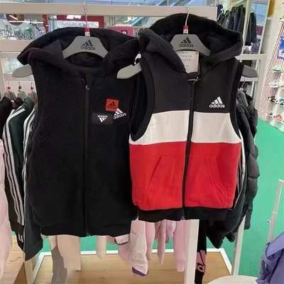 Adidas/阿迪达斯正品冬季儿童运动双面穿棉马甲HY0558