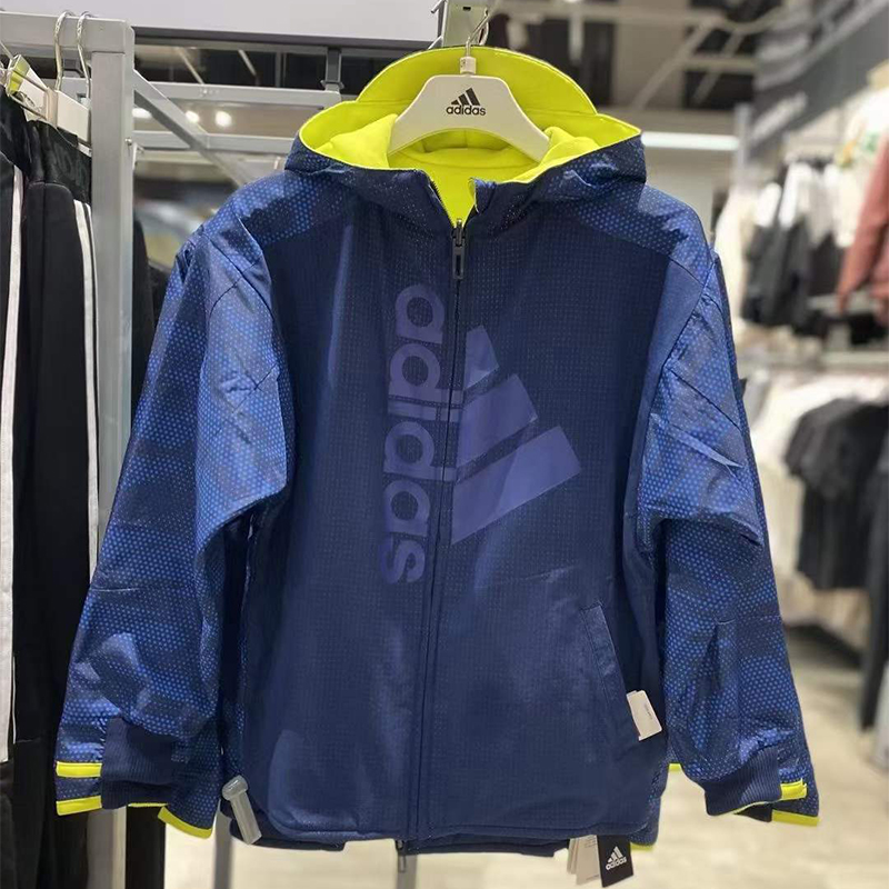 Adidas阿迪达斯儿童装春男大童运动两面穿梭织夹克外套GP0778