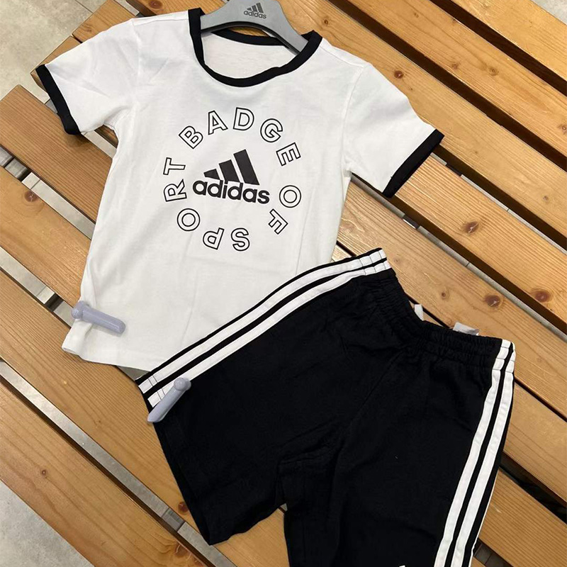 Adidas/阿迪达斯男女小童居家运动套装透气短袖套装H65801